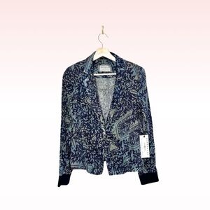 Nwt ANTHROPOLOGIE MARRAKECH navy tribal print blazer (Sz S)